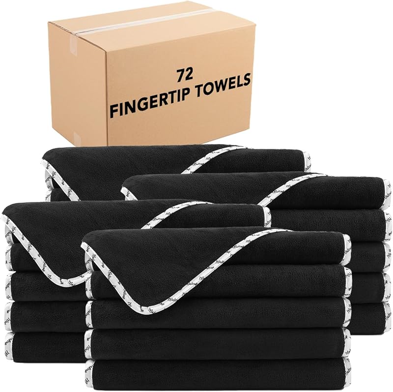Toalhas de microfibra para remoção de maquiagem Arkwright LLC, coral fleece, reutilizáveis, 27,94 x 43,18 cm, Black/White, pacote com 72