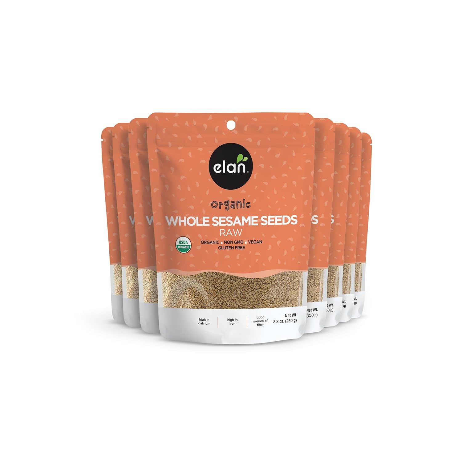 Elan Organic Sesame Seeds, Non-GMO, 8-pack 8.8 oz