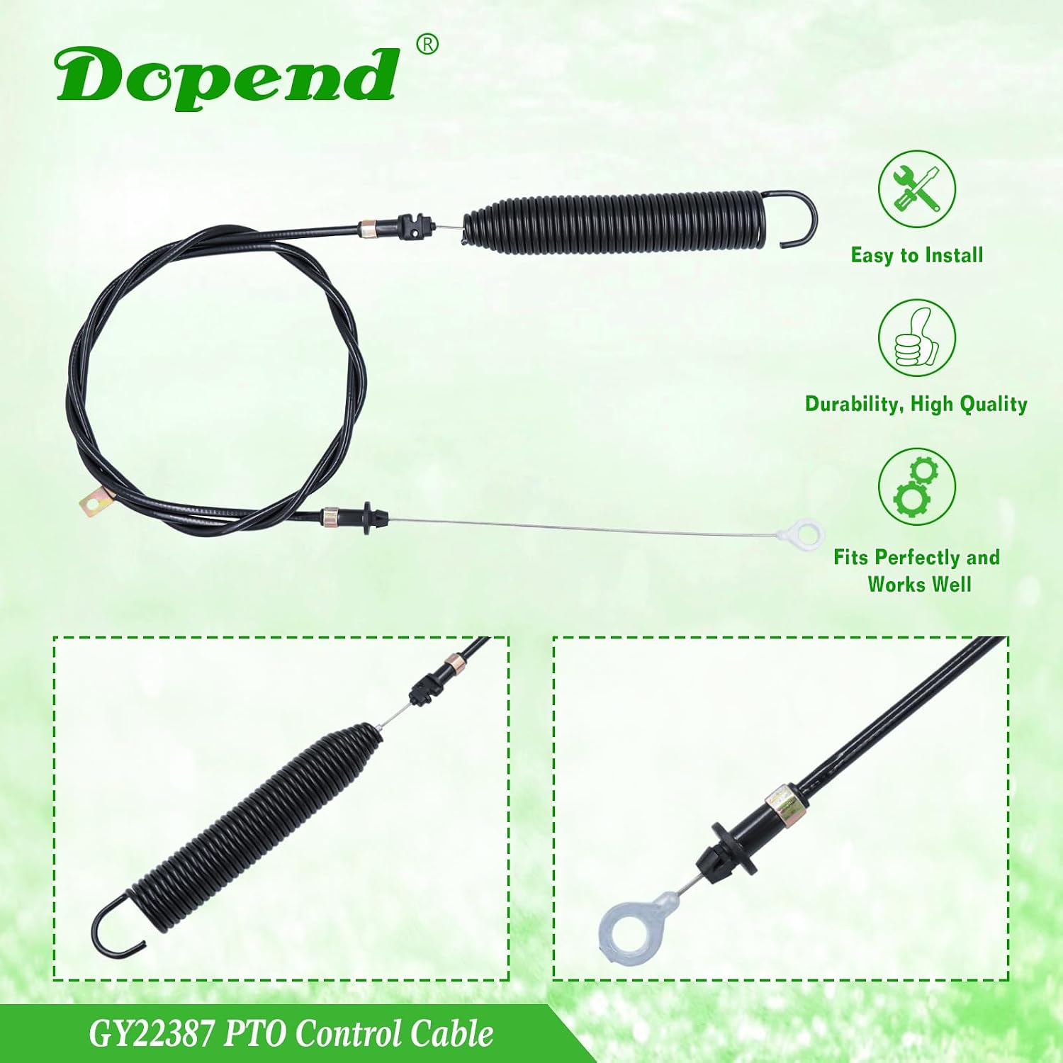 GY22387 PTO Control Cable for John Deere D100, D105, D110, D130, E100, L100, X100, S100, S107 Parts, Replaces GY22387 PTO Cable
