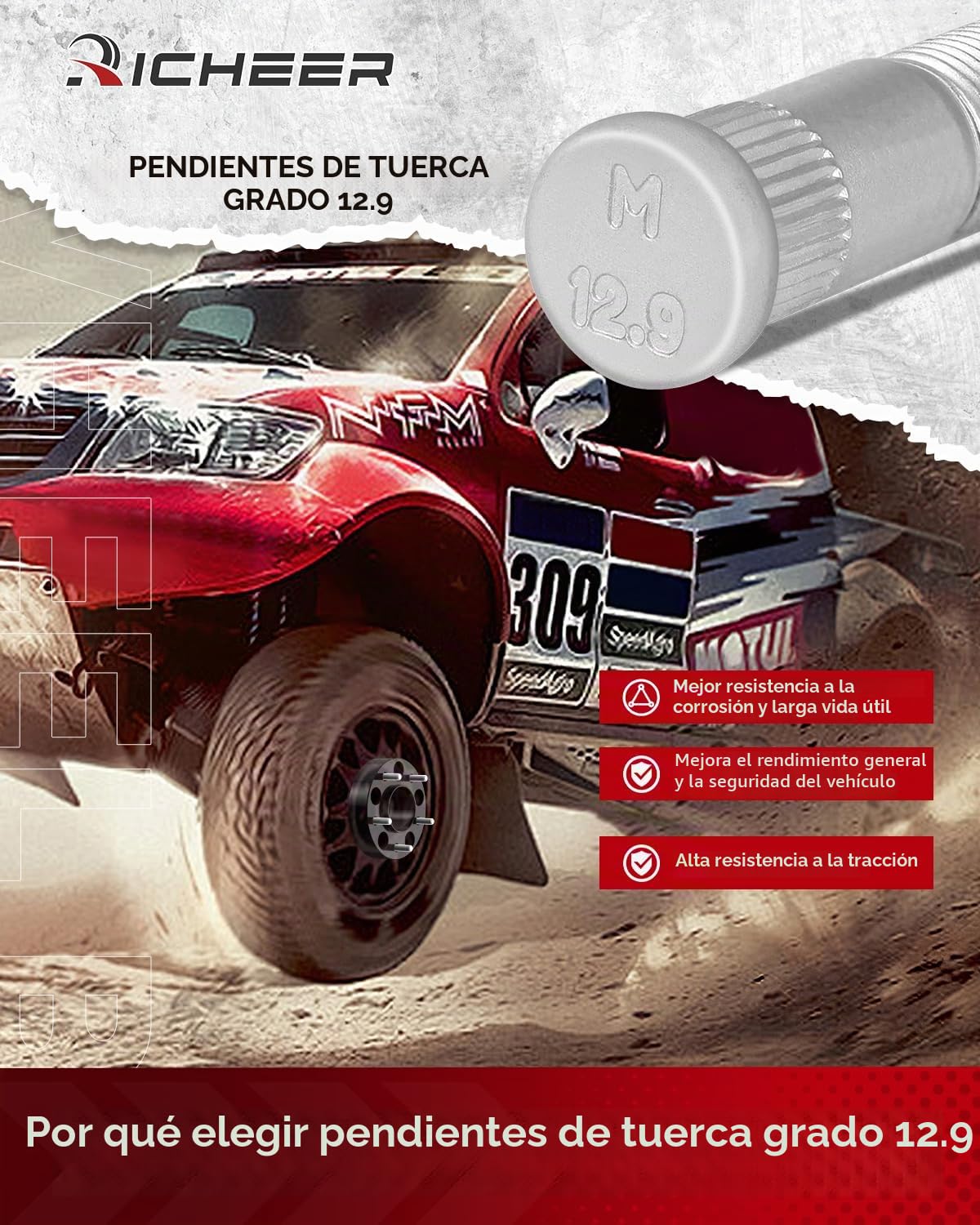 Richeer Espaciadores de rueda centrales de 5 x 5 para Wrangler JL/JLU 2018-2022, Grand Cherokee WK2 2011-2022, Gladiator JT 2019-2022, Durango, espaciador de rueda forjado de 5 x 127 mm con pernos de