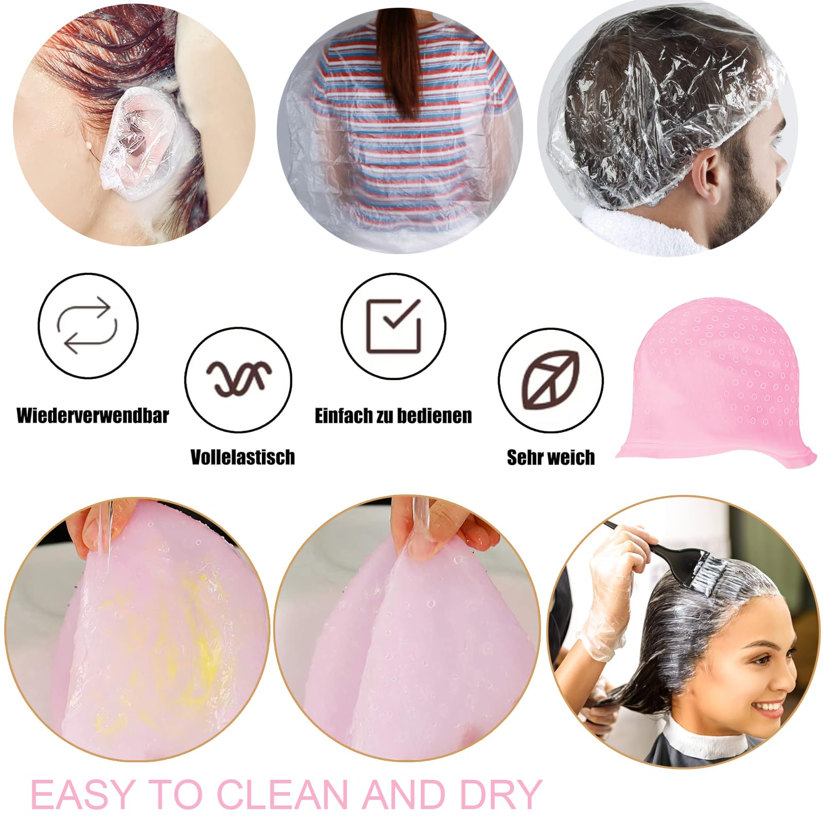 BOKHRASträhnchenhaube Set – Premium 11 Haarfärbewerkzeuge - Strähnenhaube, Haarfärbepinsel, & viele mehr - EIN komplettes Set für das perfekte Haarstyling zu Hause