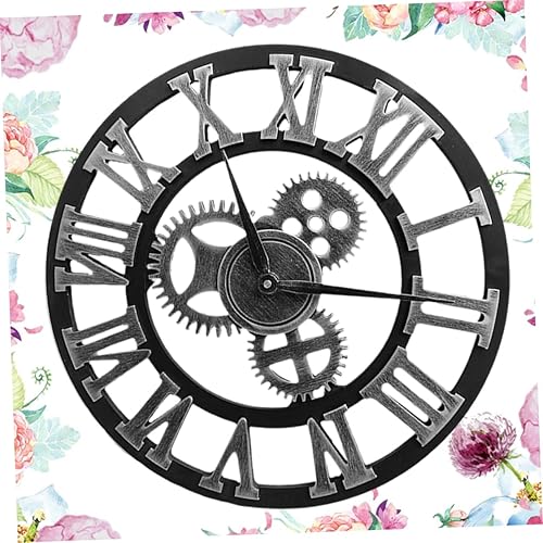 Miniatura 8 de DECHOUS Reloj de pared de engranajes industriales, gran reloj de pared moderno y creativo, decoración retro chic