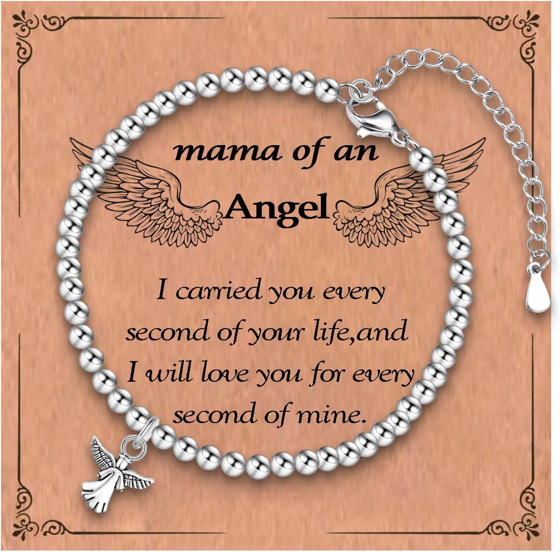 Sympathy Gifts for Loss of Loved One, Memorial Bereavement Gifts for Loss of Mother Father Husband Pets, Angel Bracelet Beads for Women