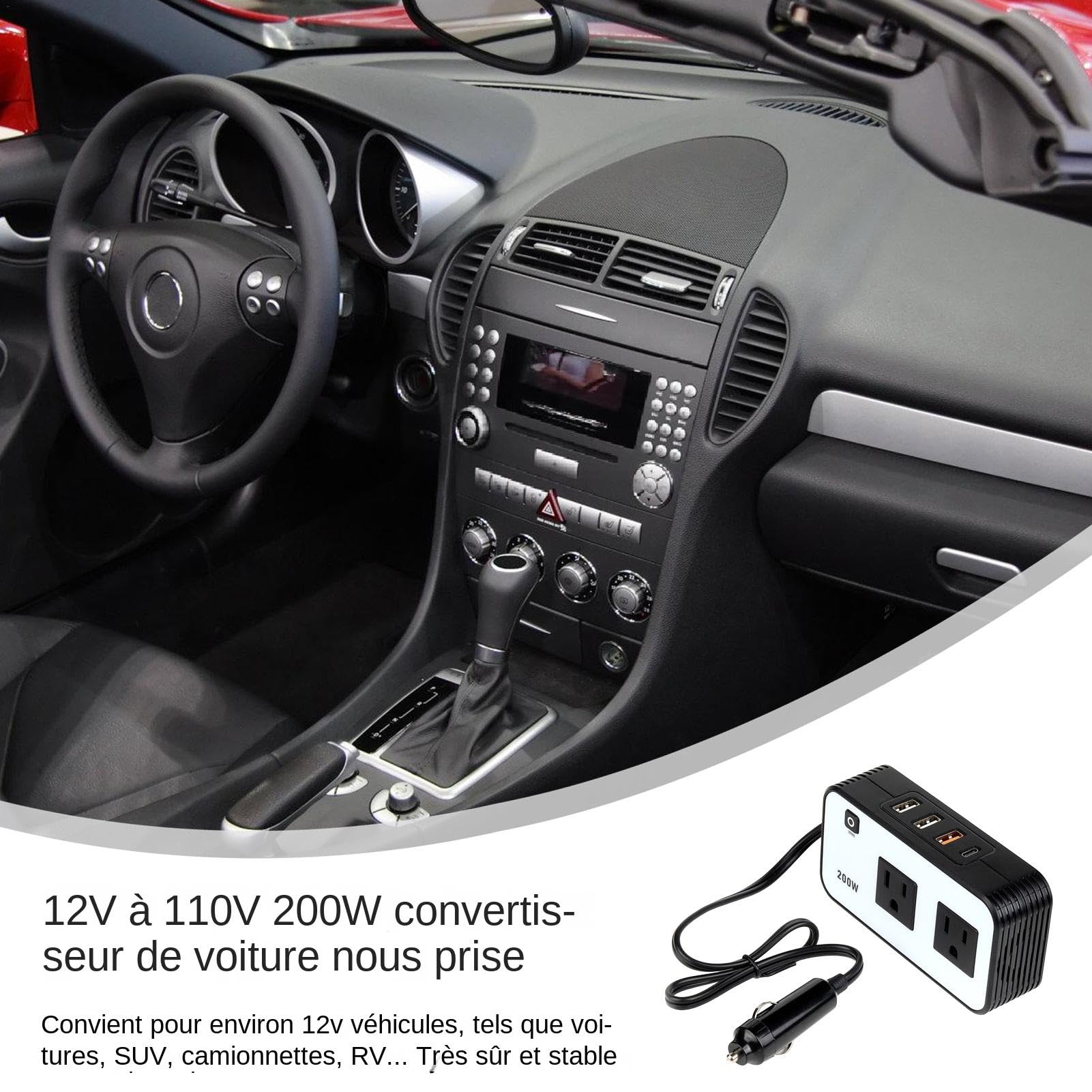 Convertitore di uscita 'adattatore per per auto, adattatore di