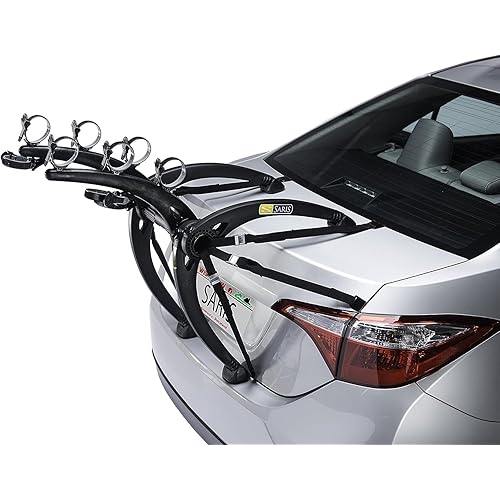 Saris Bones 3-Bike Trunk Rack Bicycle Carrier, Durable, Rust-Free, Anti-Sway Straps, Fits Most Vehicles, Made in USA, Arc-Based Design, 100% Recyclable Materials