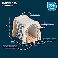 Vista 2 de Bigjigs Rail Túnel de piedra gris: otras marcas principales de rieles de madera son compatibles