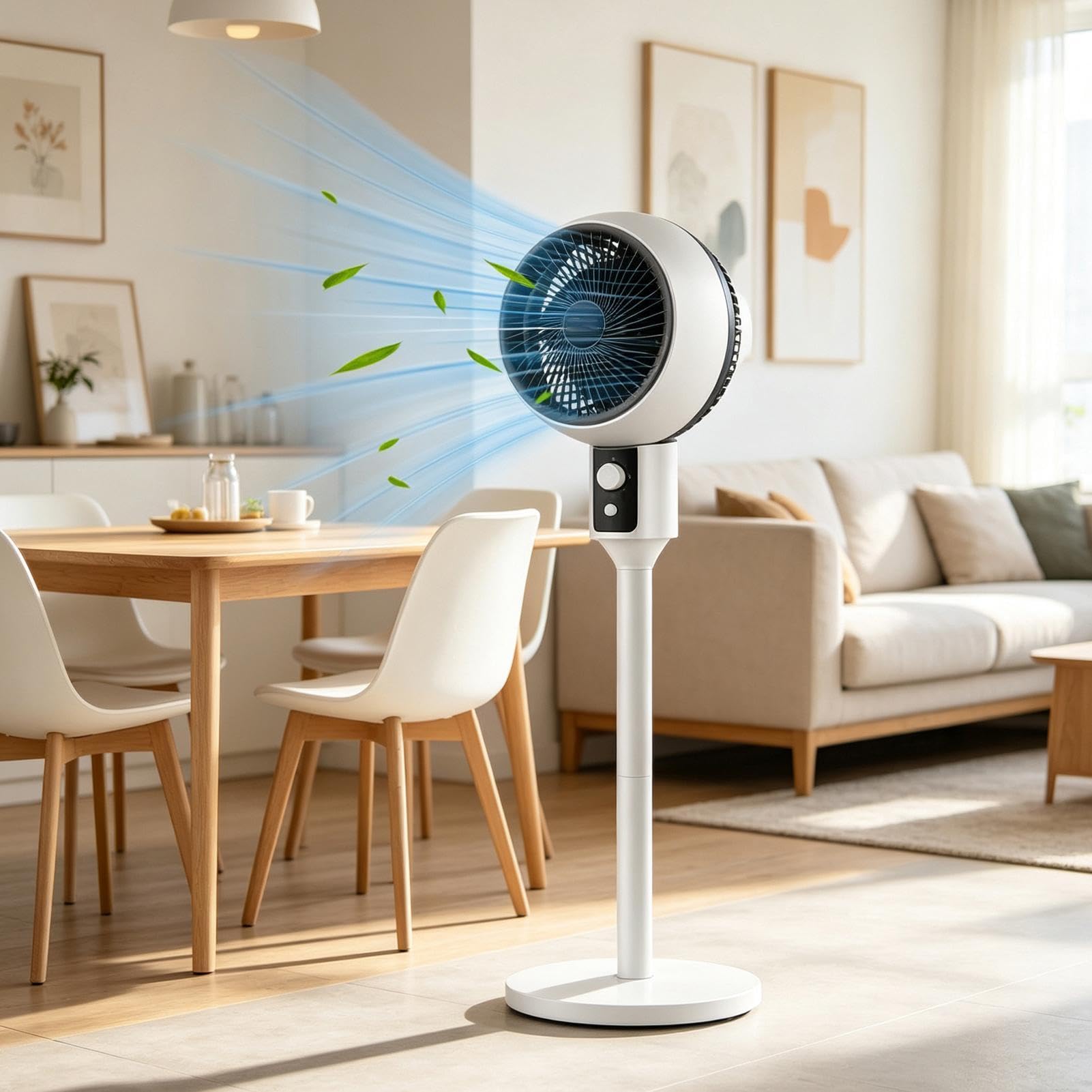 Ventilador de pie Soplador Silencioso 3 Velocidades Torre Pie Flujo De Aire | Ventilador Pedestal Para Oficina, Patio, Tienda, Dormitorio, Baño, Habitación, Hogar Y Garaje