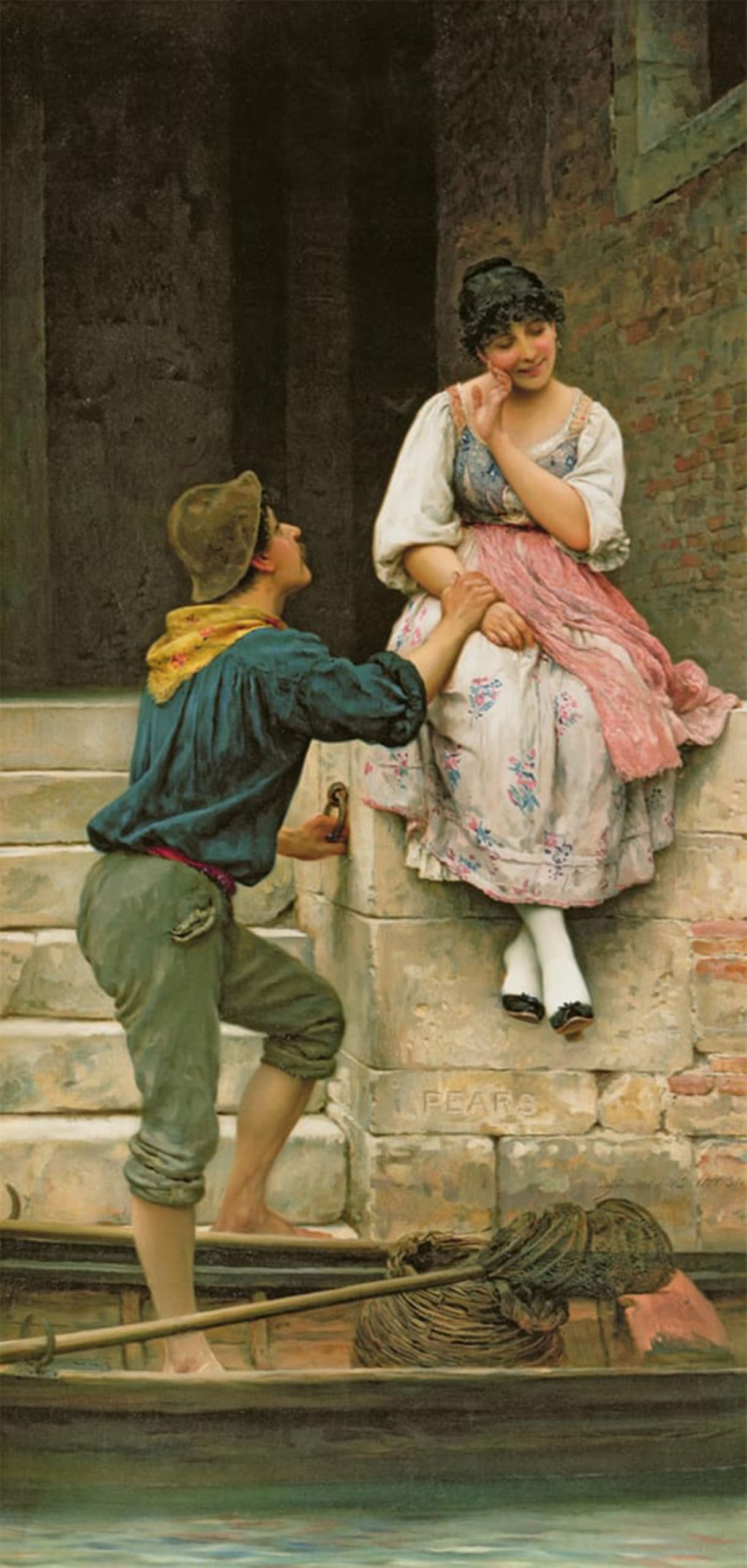 SERENDIPITP Aesthetic Poster Photo Wall Print Retro Picture the Fisherman's Wooing by Eugen Von Blaas Modern Wall Artwork for Home Decor 60x90cm
