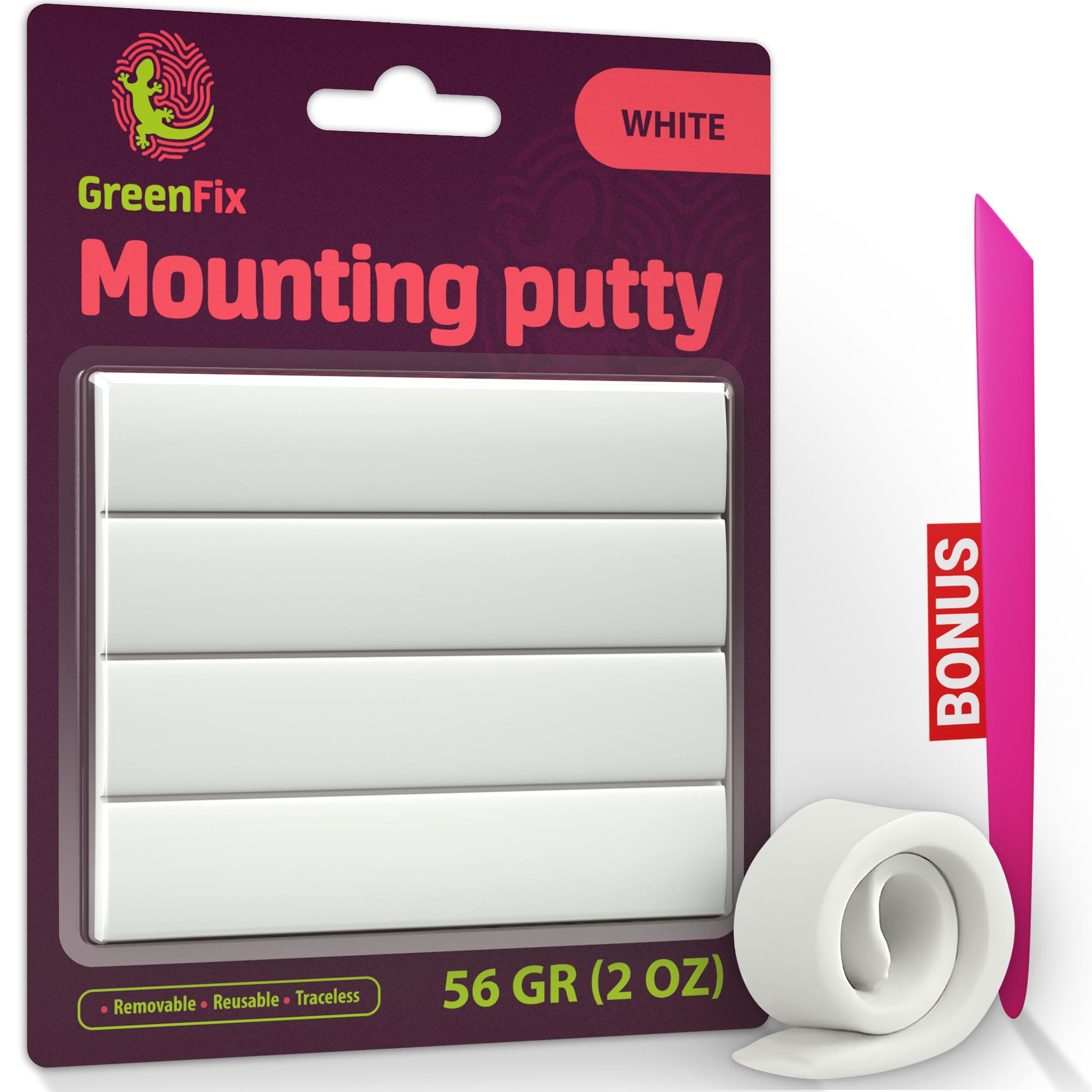 Mounting Putty 2oz - White Sticky Tack for Wall Hanging - Removable Poster Putty Non Marking - No Damage Wall Adhesive Putty for Posters Picture Hanging Arts & Crafts
