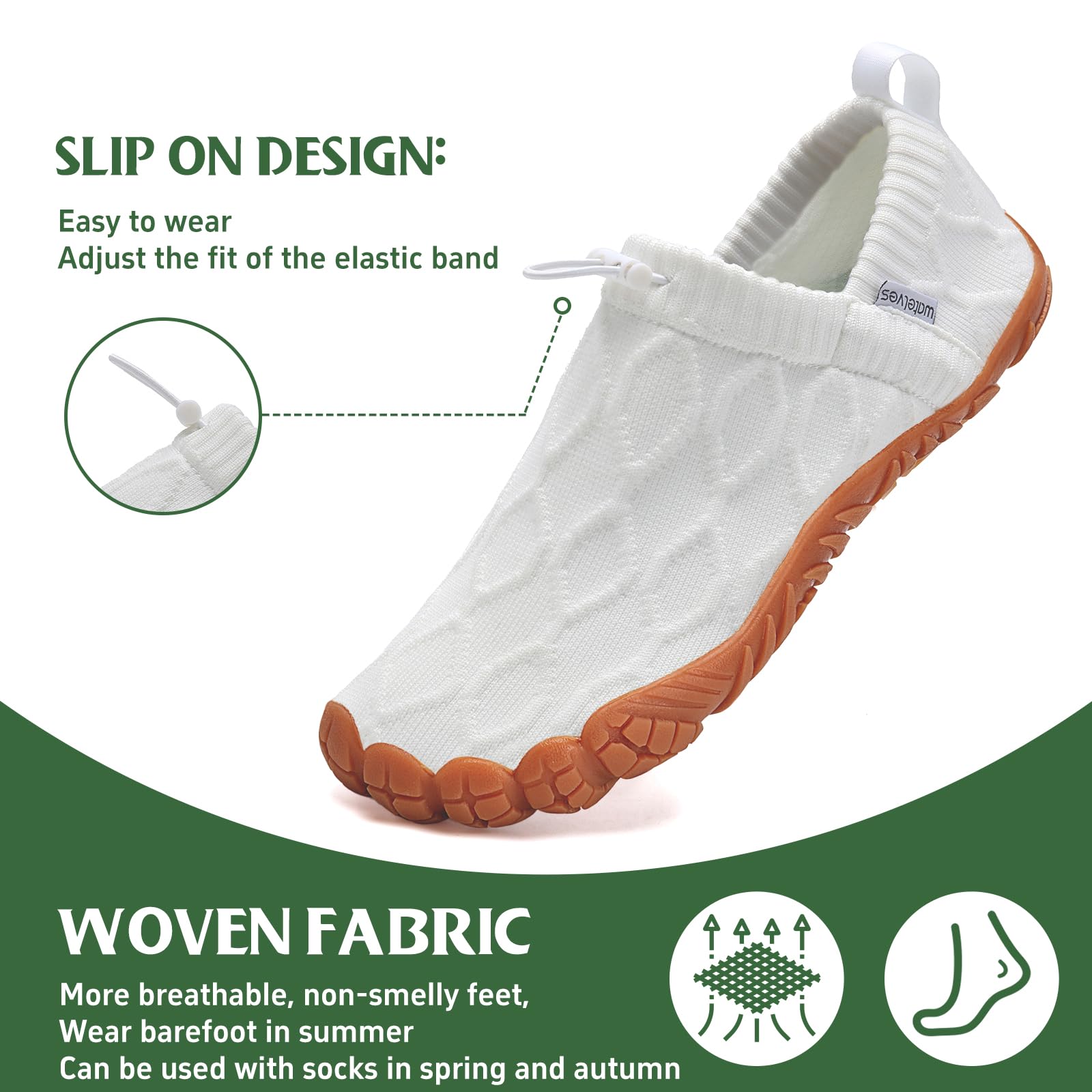 WateLves Scarpe da donna a piedi nudi, scarpe leggere, scarpe a piedi nudi, pantofole da uomo, con punta larga, minimalista