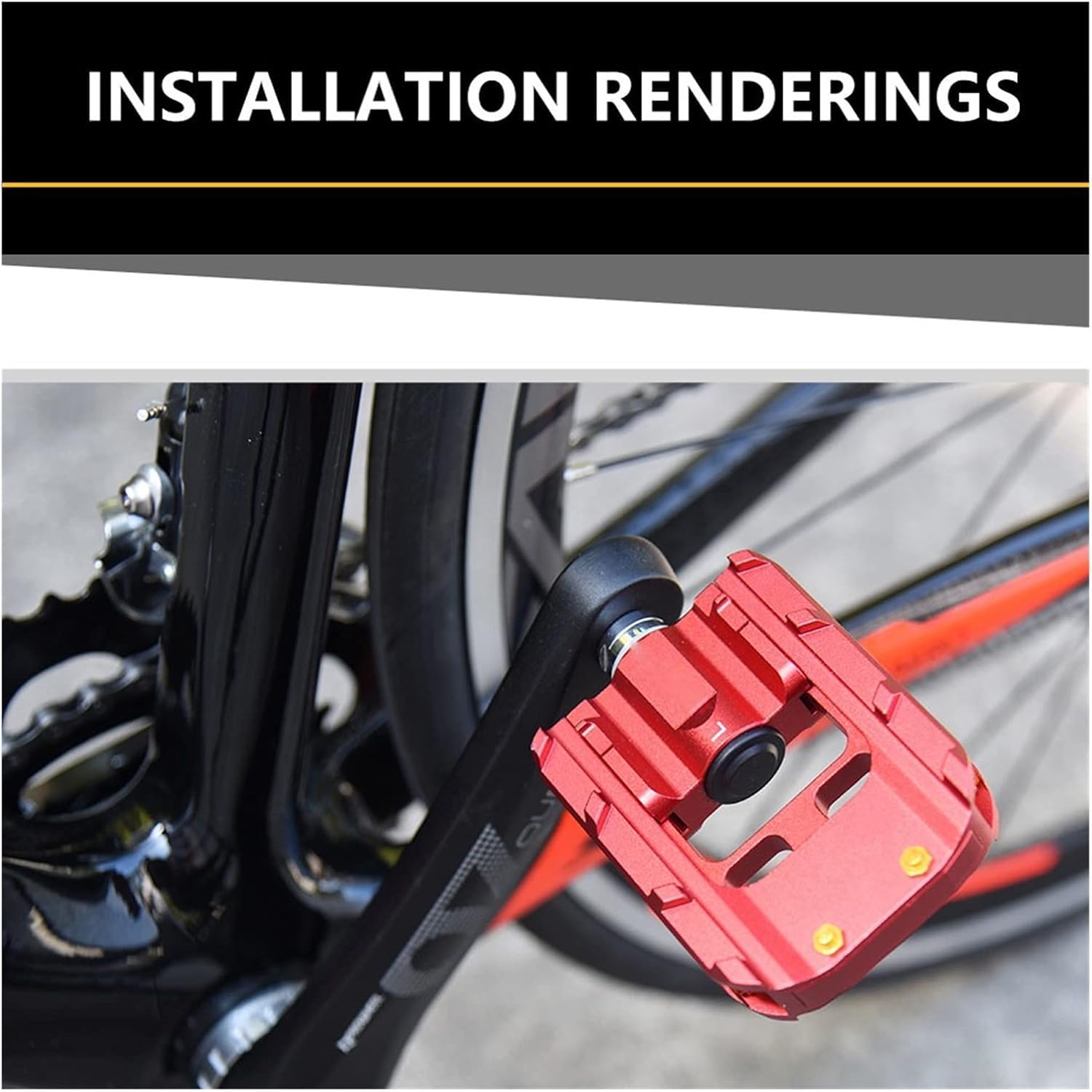 Pedale für Mountainbikes, Faltrad Pedale Volle Aluminium Fahrrad Pedal 9/16 Universal Faltbare Pedal Rot/Silber Dichtung Lager Pedal Für