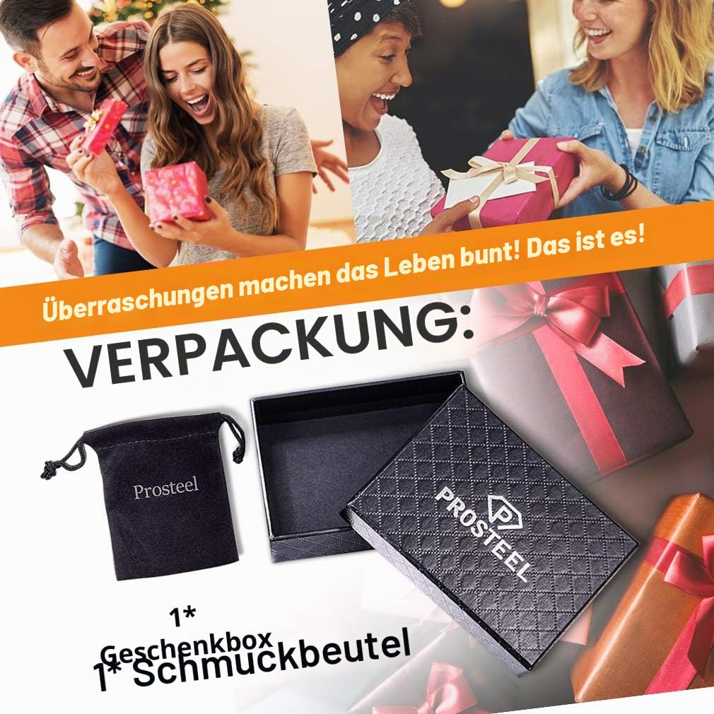 PROSTEEL personalisiert Collier 2/3/4/5/6 Stücke Herz Puzzle Anhänger mit 51cm 1,5mm Rolokette Edelstahl/18k vergoldet Namensketten Gravur Freundschaftsketten für Freundinnen Schwester