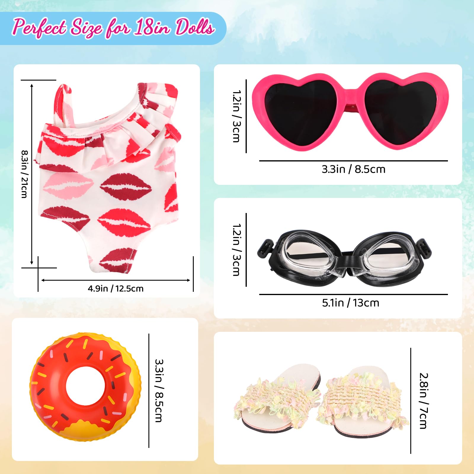Amazon.com: MSYO 18 Inch Doll Swimsuit Accessories Set - Complete