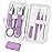Aceoce Manicure Set Women\'s Nail Clipper Set Nail Kit with Travel Case - Purple, Stainless Steel, Compact, Curved Edge, Perfect for Travel & Everyday Use