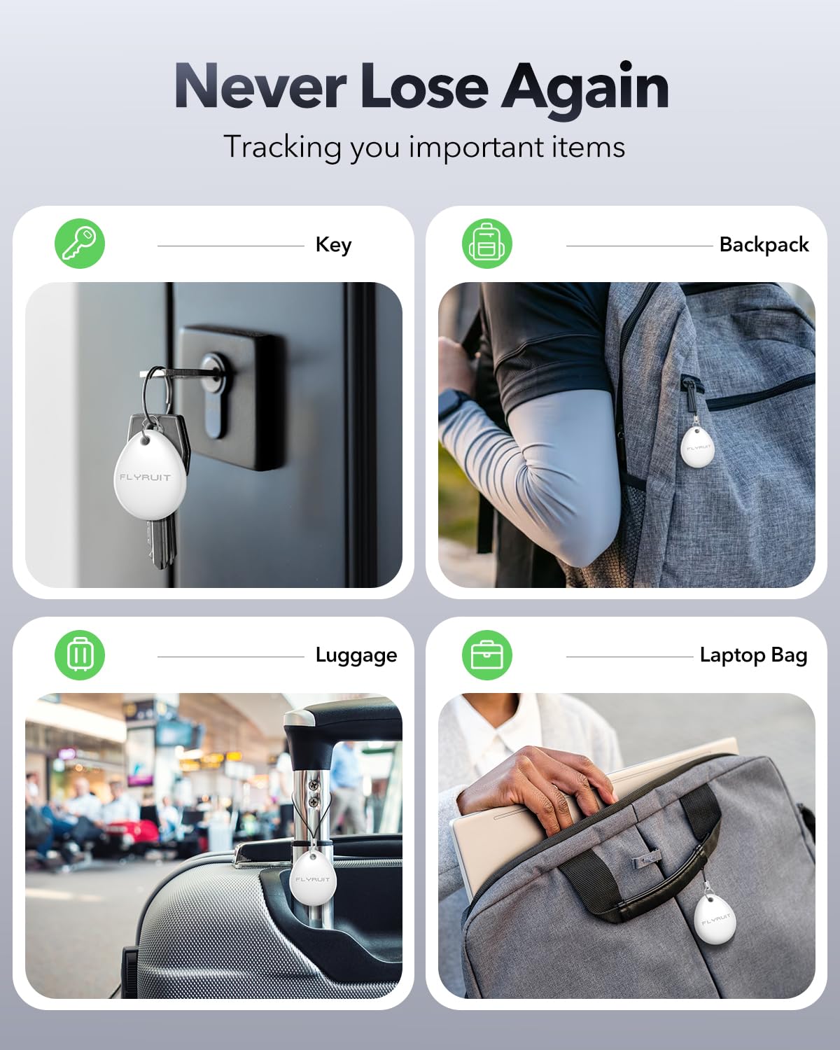 Lot de 1 tracker pour Apple Find My, certifié MFi, localisateur de clés Bluetooth intelligent, appareil de suivi pour iPhone, mini localisateur pour bagages, sac à dos, portefeuille, sacs, chien
