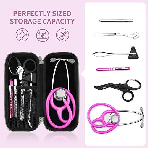 Miniatura 2 de Funda para estetoscopio Littmann Classic III, Lightweight II S.E de 3M, Acoustica Deluxe de MDF, espacio para accesorios de enfermera y equipo