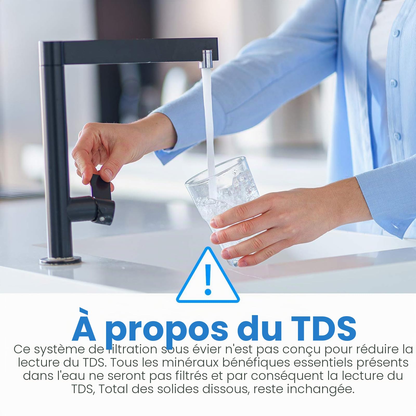ICEPURE Système de traitement de l'eau sous évier - le raccordement direct élimine 99,99% du chlore, la grande capacité de réduction du chlore de 𝟮𝟮𝟬𝟬𝟬 gallons améliore le goût et l'odeur