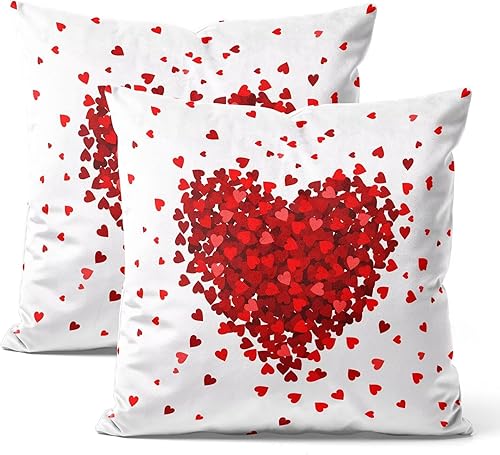 Juego de 2 fundas de almohada para el día de San Valentín de 12 x 20 pulgadas para decoración de San Valentín, para decoración de San Valentín,