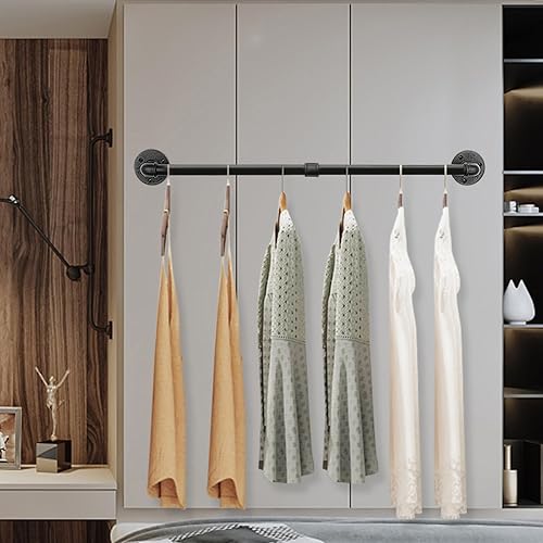 Miniatura 6 de NearMoon Toallero industrial de tubería, accesorio de toallero de baño resistente, montaje en la pared, soporte para toallas de baño de hierro