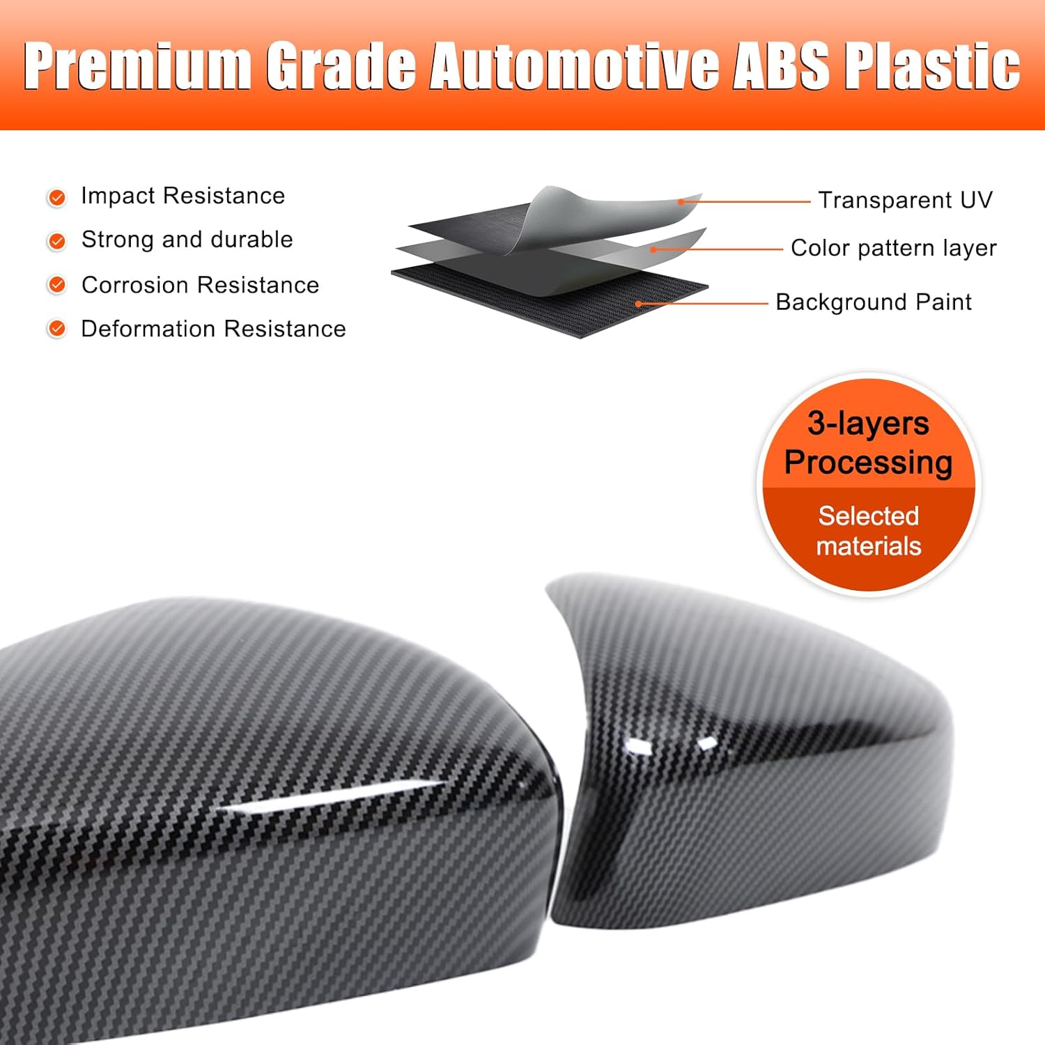 Side Mirror Cover for 2025 2026 Subaru Forester Accessories Side Mirror Cover Cap Housing Carbon Fibre Style Automotive Exterior Mirrors Overlay Trim