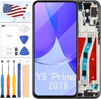 for Huawei Y9 Prime 2019 LCD Screen for Huawei P Smart Z Screen Replacement P Smart Z/Y9 Prime 2019 STK-L21 STK-L22 STK-LX3 6.59" LCD Display Touch Digitizer Full Assembly Kit with Frame