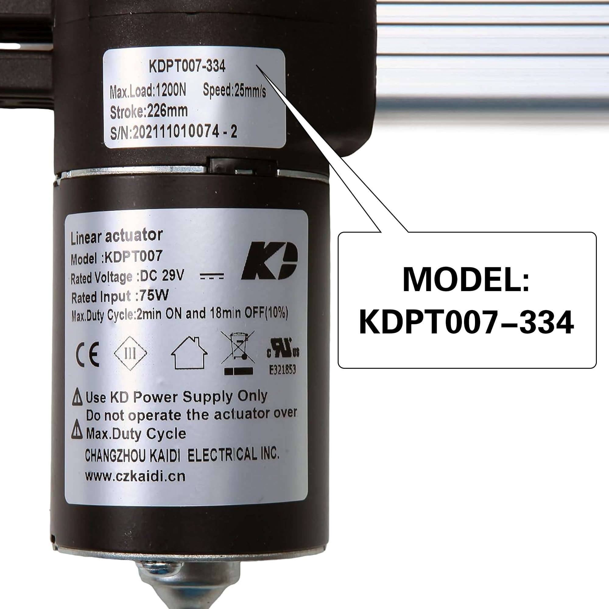 Linearantrieb Modell KDPT007-334 Power Recliner Lift Stühle Motor Ersatz