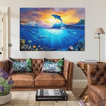 大型ラッセン美術品　ポスター　DOLPHIN 絵画　アート　インテリア 大型ラッセン美術品 ポスター DOLPHIN 絵画 アート インテリア