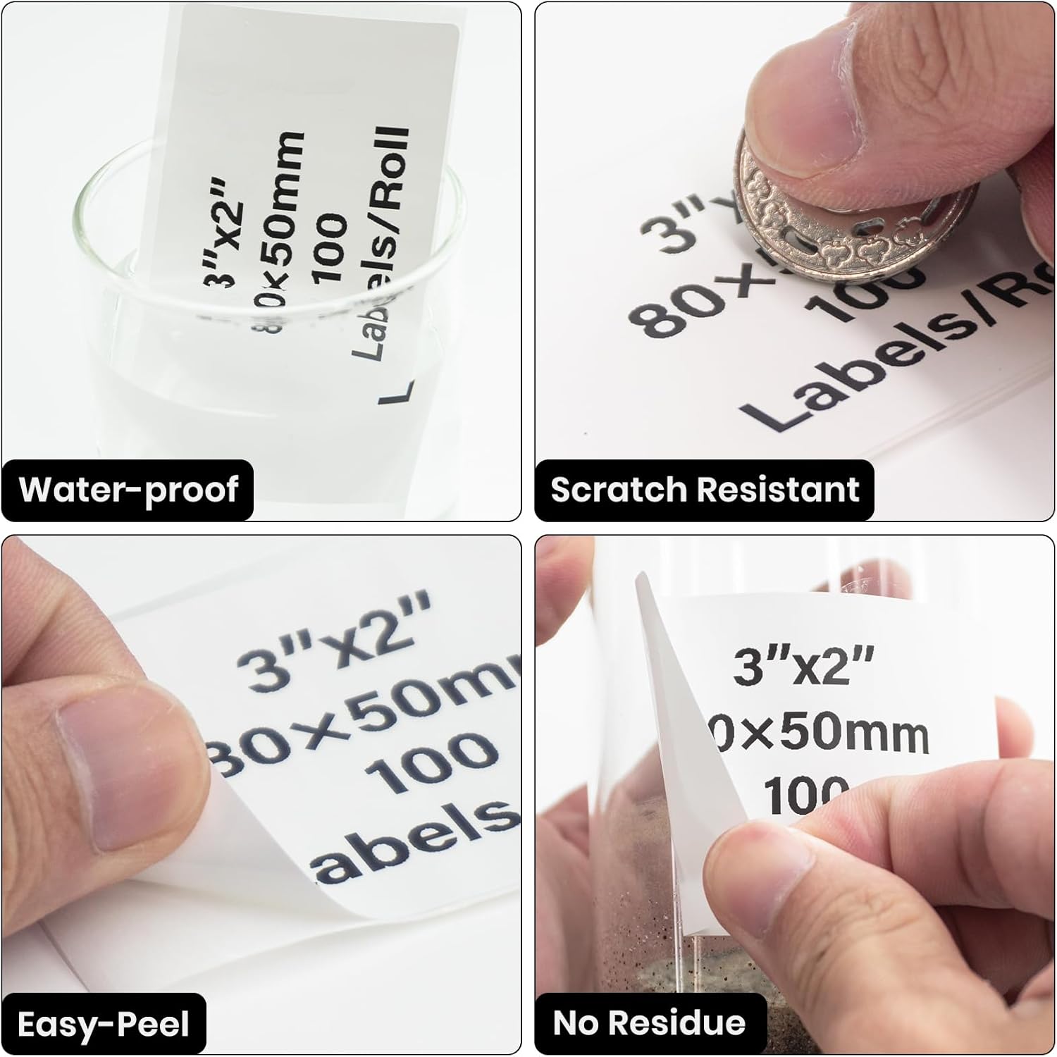 Red Thermal Labels 1.96 × 3.14 Inch Vinyl Waterproof Stickers Self-Adhesive Address Decals Compatible with M110/M220 100 PCS - Image 4