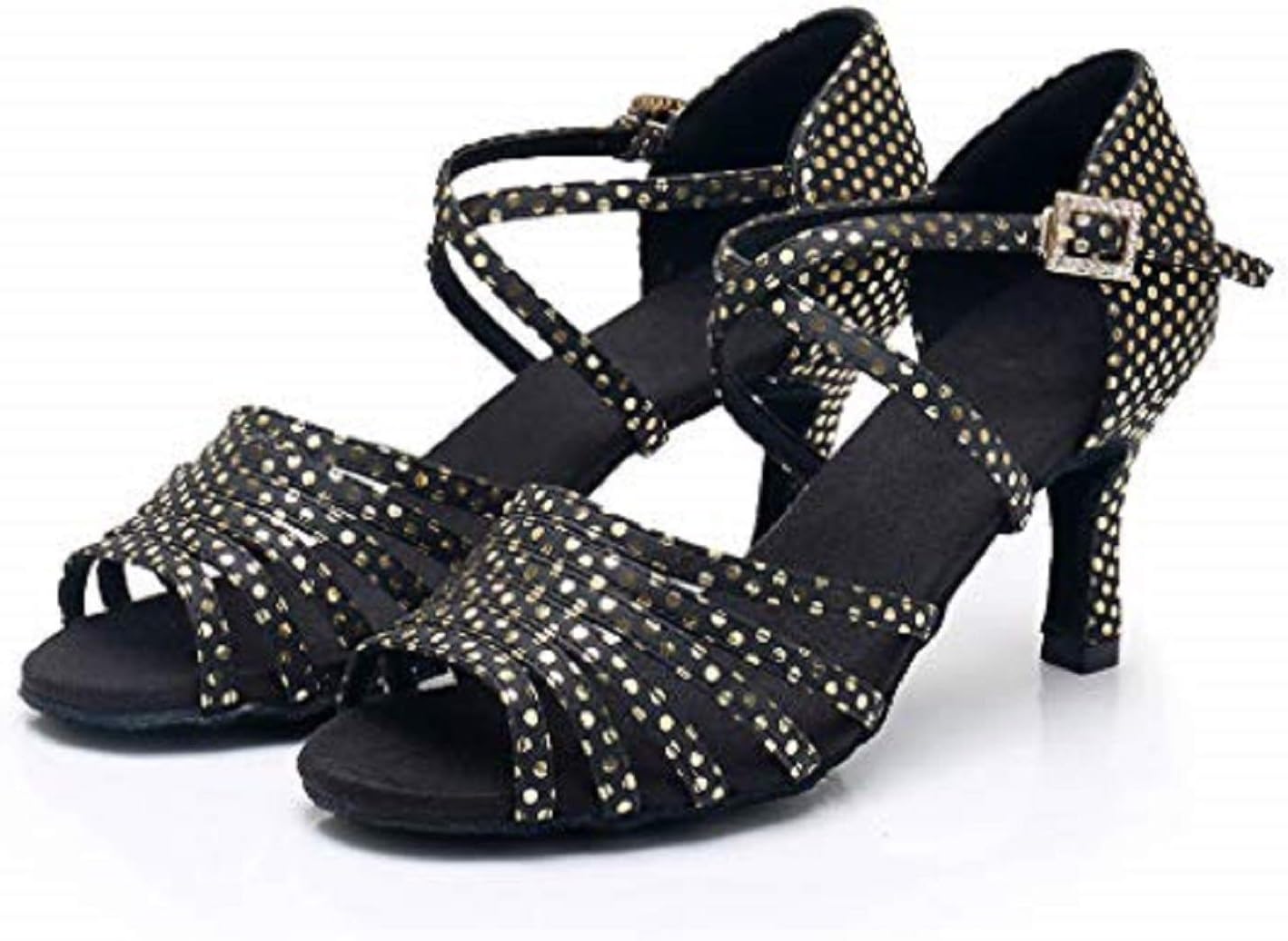 Women Ankle Strap Dancing Shoes Deodorizer Practice Wear Resistant Latin Salsa