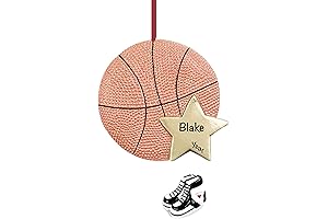 Personalized Sport Ornaments 2023: Fast & Free 24h Custom Basketball Star Christmas Decorations