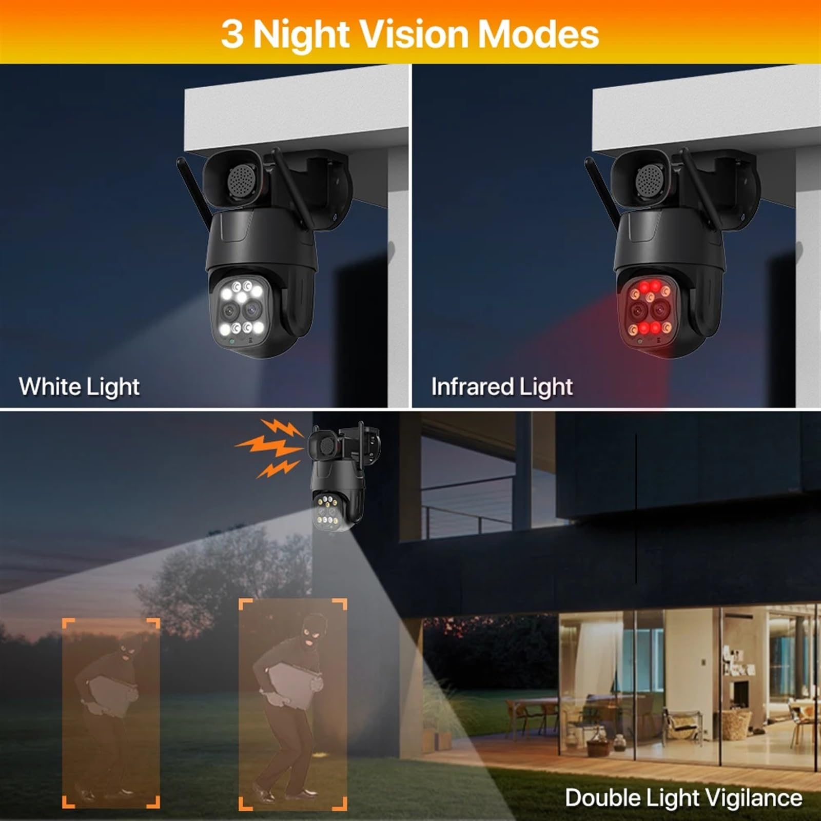 Kamery Monitoringu, Kamera IP na kartę SIM 4G 4K 8MP podwójny obiektyw 8X Zoom kamera PTZ automatyczne śledzenie kamera bezpieczeństwa 4MP zewnętrzny nadzór CCTV(4MP 4G Add 128G)
