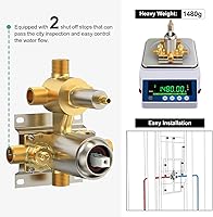 Vista 5 de Sistema de ducha en cascada de 4 funciones con chorros corporales, sistema de ducha de lluvia de cuerpo completo SR SUN RISE con grifo de ducha