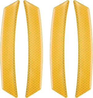 sourcing map 4 calcomanías reflectantes para marcador lateral de coche, 16,8 x 2,5 cm, tiras reflectoras anticolisión para automóvil, protector de cejas para coche, SUV, camioneta, color amarillo