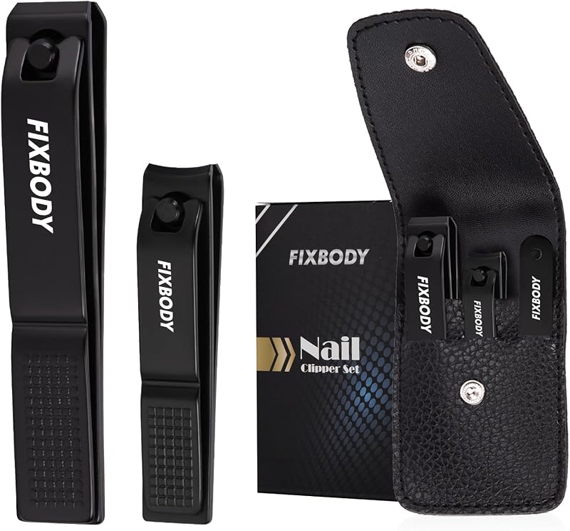 Nail Clipper Set, Christmas Stocking Stuffers for Men,Teen Boy,Husband,Dad | Gift Ideal for Boyfriend, Ultra Sharp Stainless Steel Fingernail Clippers & Leather Travel Case,Manicure Set for Men,Women