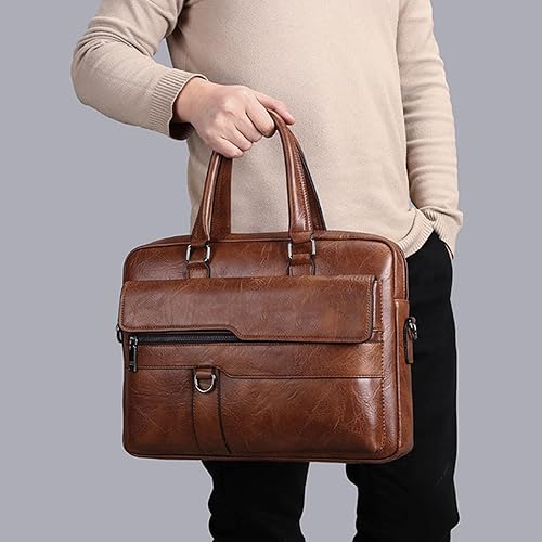 Miniatura 7 de Leather Laptop Bag for Men,16 inch Laptop Briefcase,Waterproof Messenger Bag,Shoulder Crossbody Bag for Men