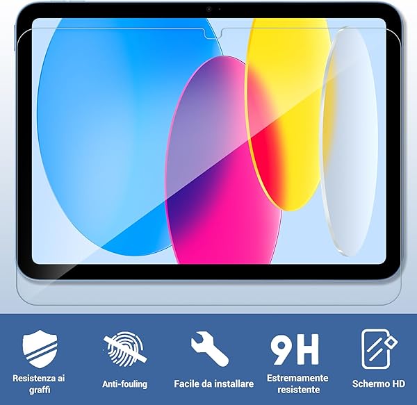Xahpower 2 Pezzi Pellicola Protettiva per iPad (A16) 11 Pollici 2025/10,9 Pollici 2022, Durezza 9H, Anti Graffio, Protezioni Schermo in Vetro Temperato Compatibile con iPad 11/10a Generazione - 3