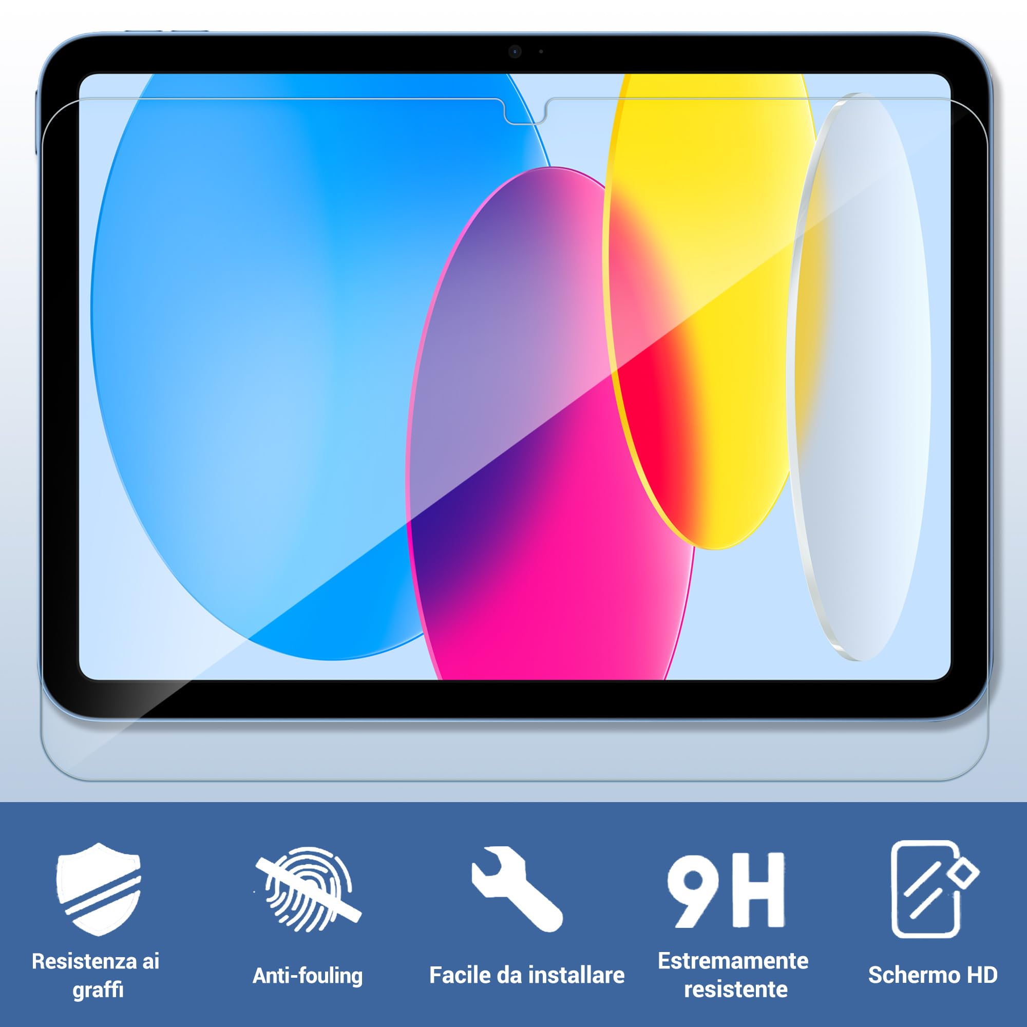 Xahpower 2 Pezzi Pellicola Protettiva per iPad (A16) 11 Pollici 2025/10,9 Pollici 2022, Durezza 9H, Anti Graffio, Protezioni Schermo in Vetro Temperato Compatibile con iPad 11/10a Generazione - 4