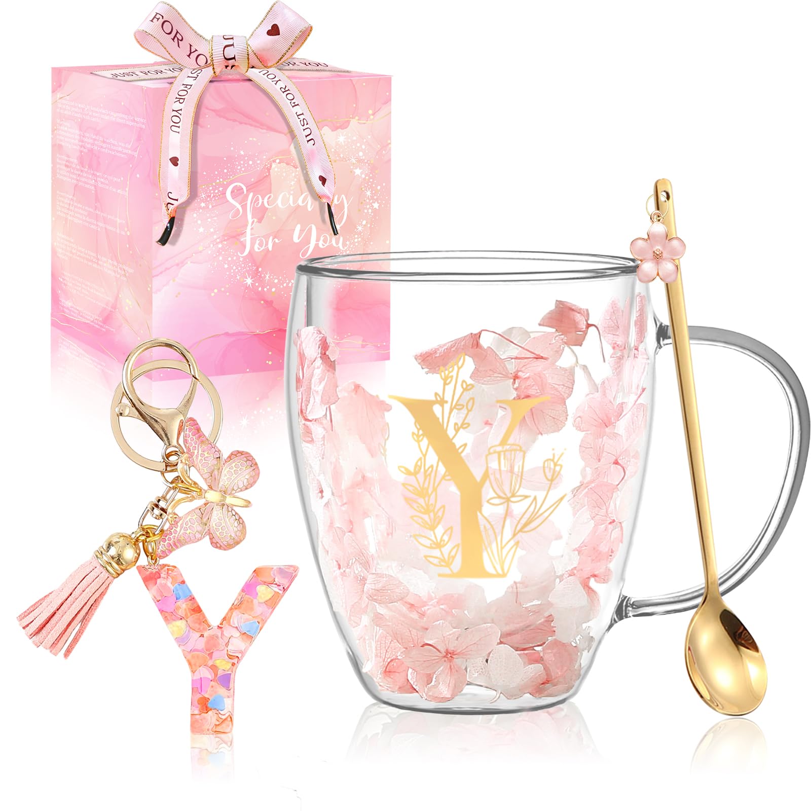 Gifts for Women Glass Coffee Mugs Unique Birthday Gift for Women Her Ladies Espresso Tea Cups Personalised Friendship Leaving Thank You Teacher Gifts Cute Double Walled Glass Mugs Christmas Presents