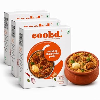 Cookd Wedding Bhai Biryani Paste With Seasoning Oil, 255g, 3 Pack