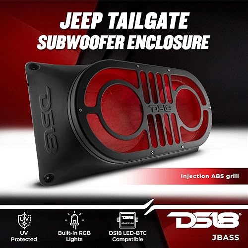 Miniatura 3 de DS18 JBASS - Carcasa exclusiva de subwoofer de puerta trasera para Jeep Wrangler JK, JKU y JL (2007-2020) se adapta a 2 subwoofer bajo de 10