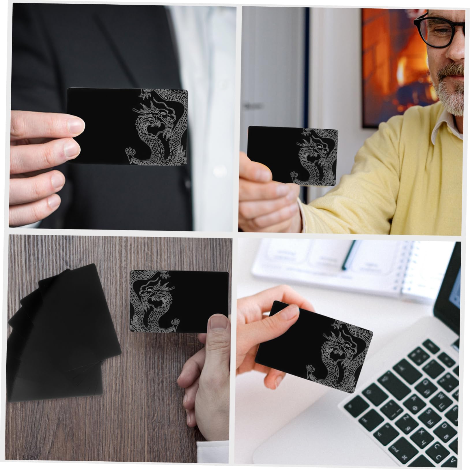 DOITOOL 10 Juegos Tarjetas De Visita De Tarjetas De Metal Grabadas Material Y Duradero Y Diy 10 Piezas X 10