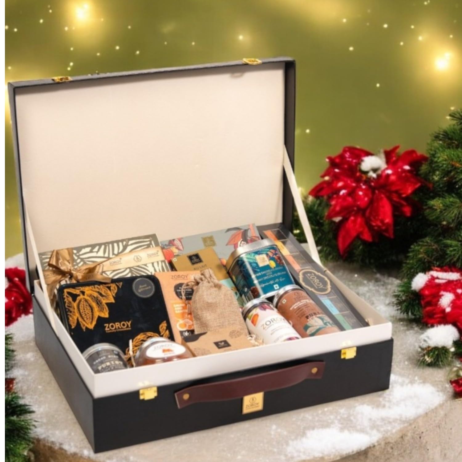 DEVAGORI-4GO　　DEVAGORI 38BI THE RICH　セット ZOROY LUXURY CHOCOLATE Leather Feel Gift Hamper Luxury Briefcase