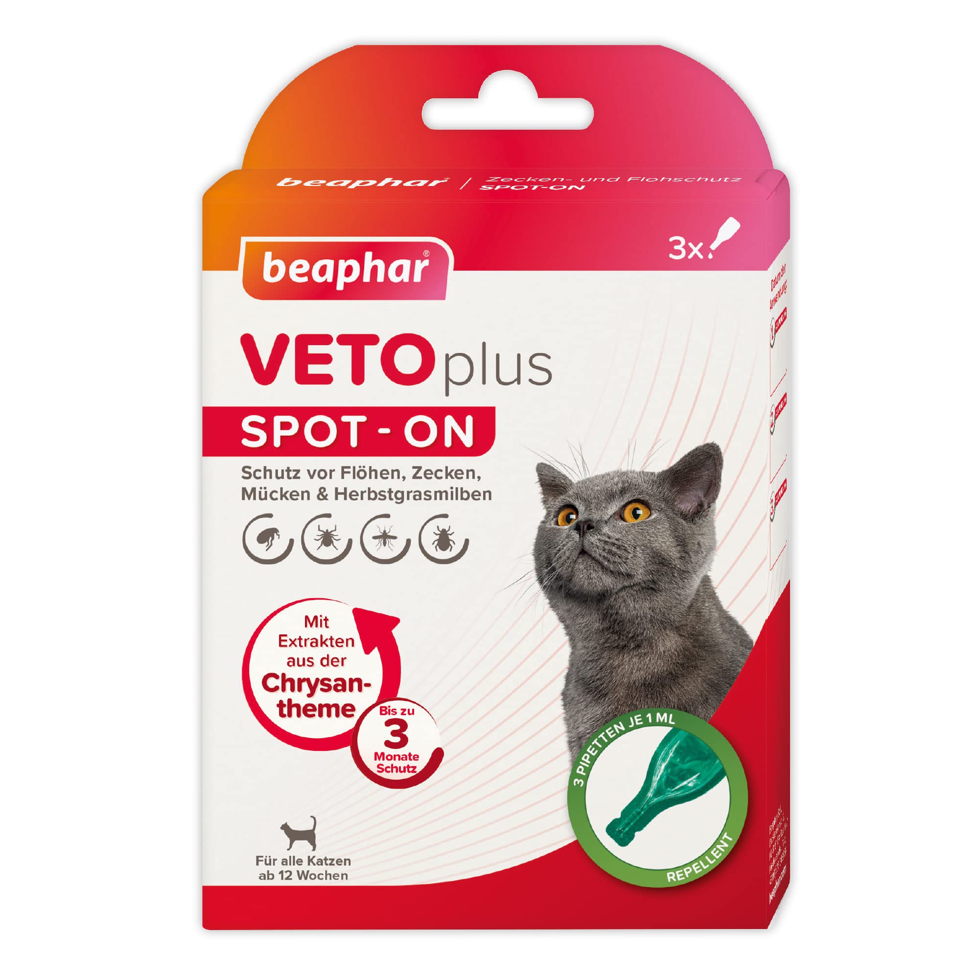 Beaphar VETOplus Spot-ON für Katzen, 3x1ml