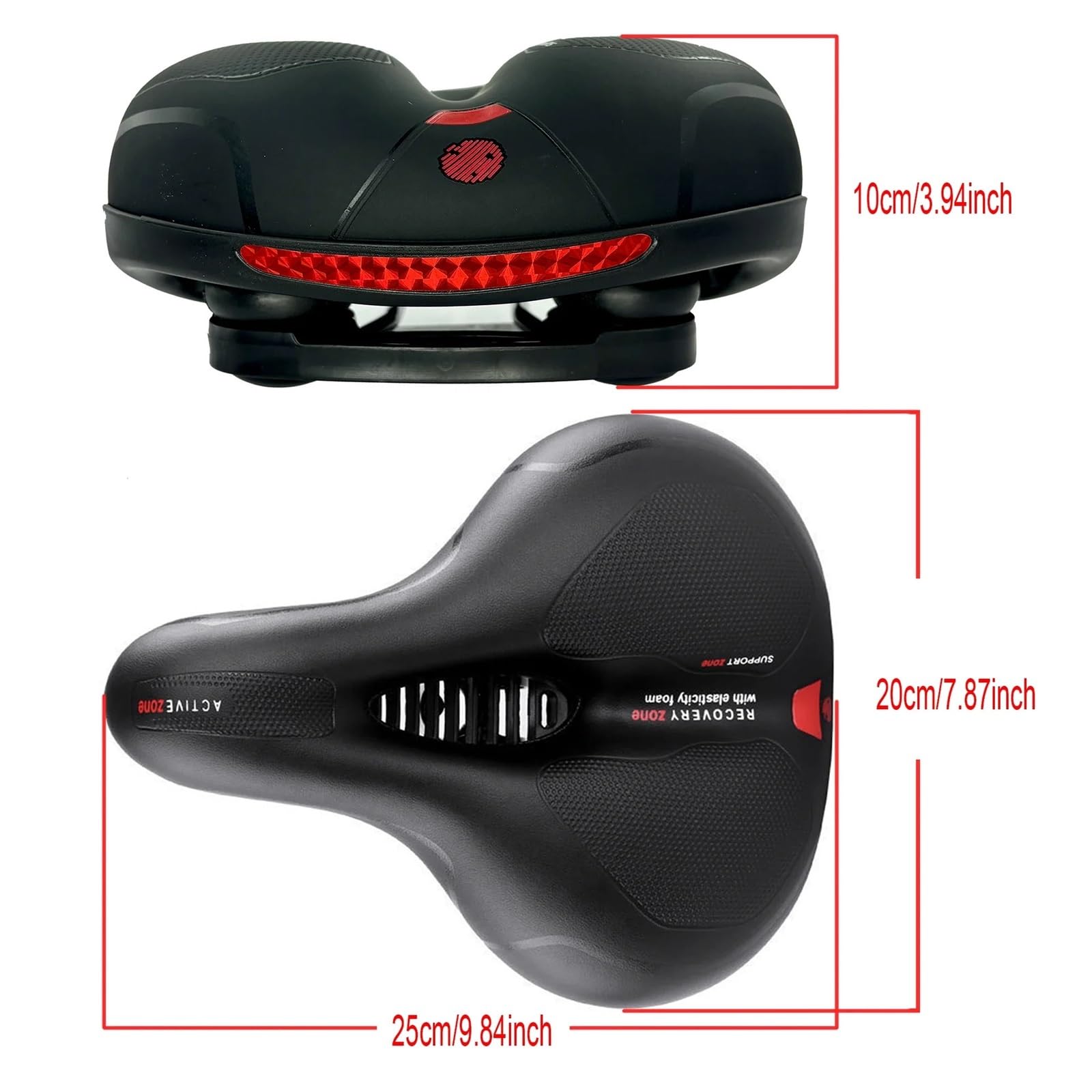 Fahrradsattel Großer atmungsaktiver Rennrad-Fahrradsattel, stoßdämpfendes, weiches, bequemes, ausgehöhltes Mountainbike-Sitzkissen mit Werkzeug