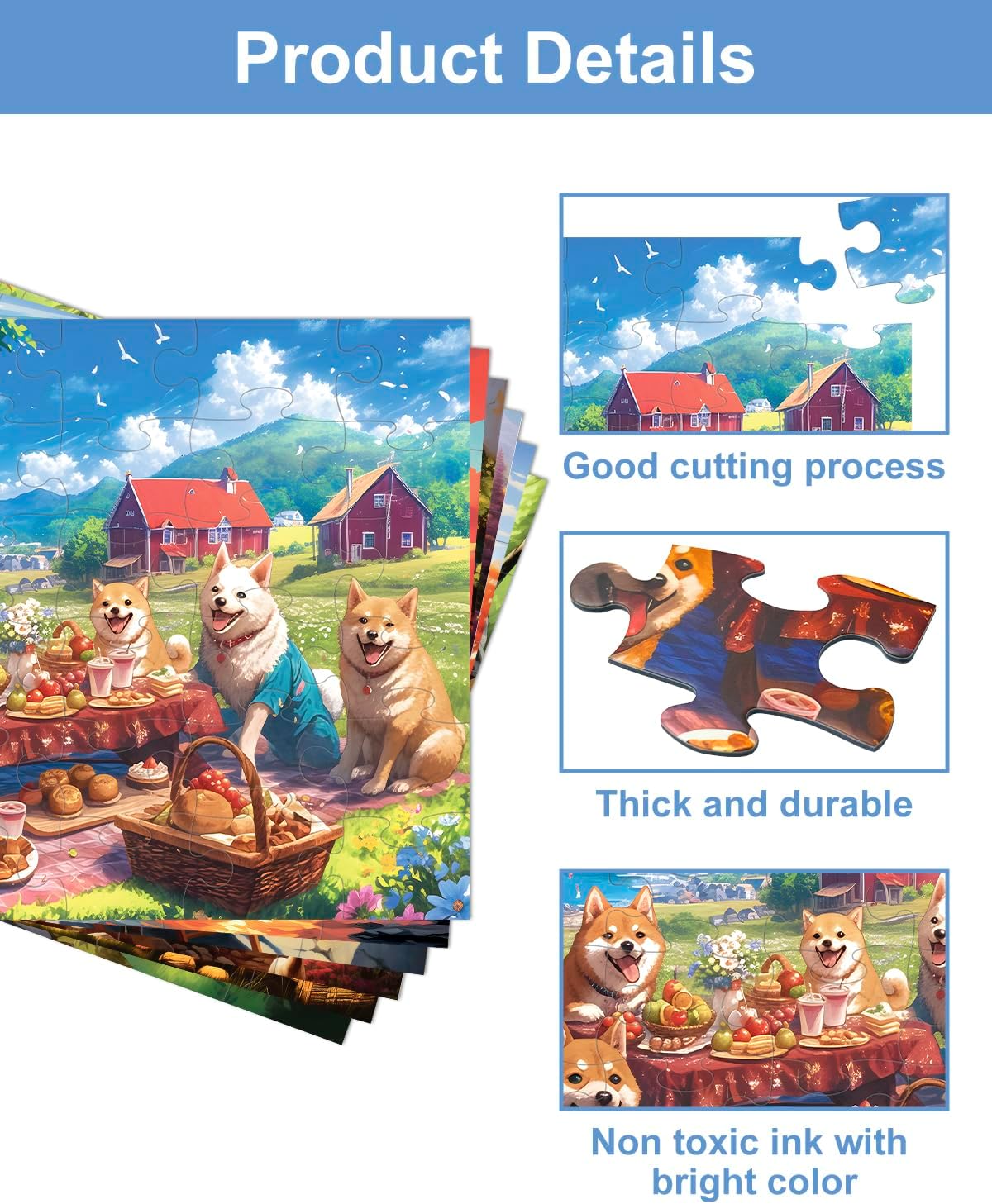 Yigney 6 Pack 36 Large Piece Jigsaw Puzzles for Seniors Alzheimer Product for Elderly Dementia Activities Memory Game for Patients in Nursing Home with Storage Box