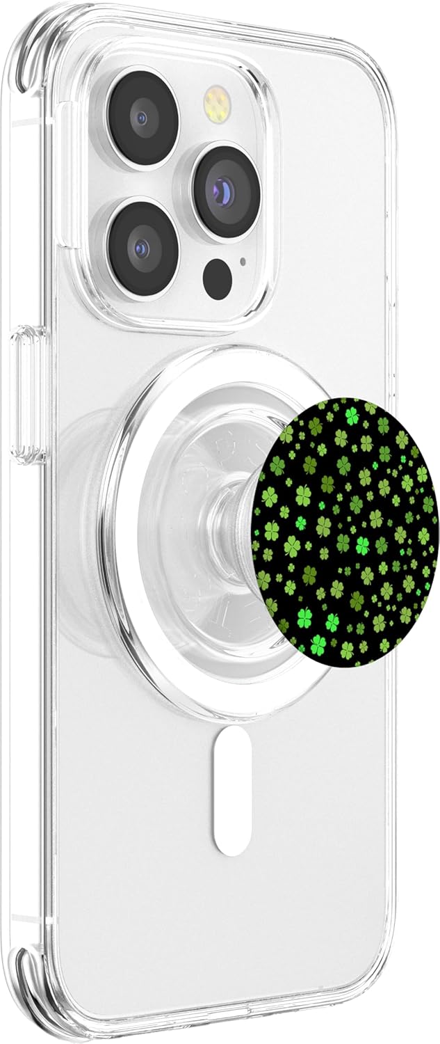 Green Clover Irish Shamrock, Happy St Patrick's Day 2024 PopSockets MagSafe PopGrip for iPhone