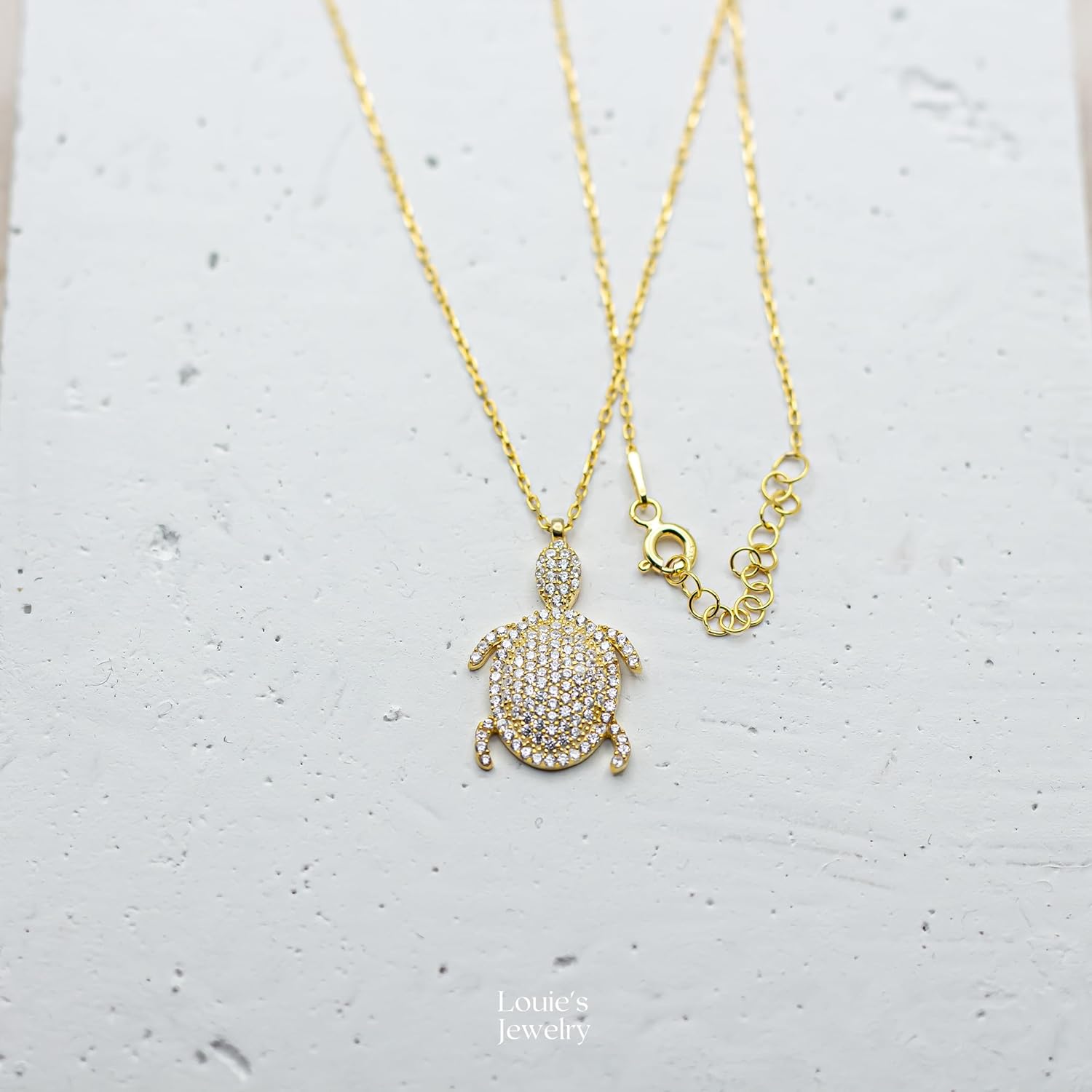 Turtle Necklace, Turtle Pendant, Tortoise Necklace, Tortoise Pendant, 925 Silver Handmade Jewelry, 14K Gold Plated, Gift for Her - Image 3