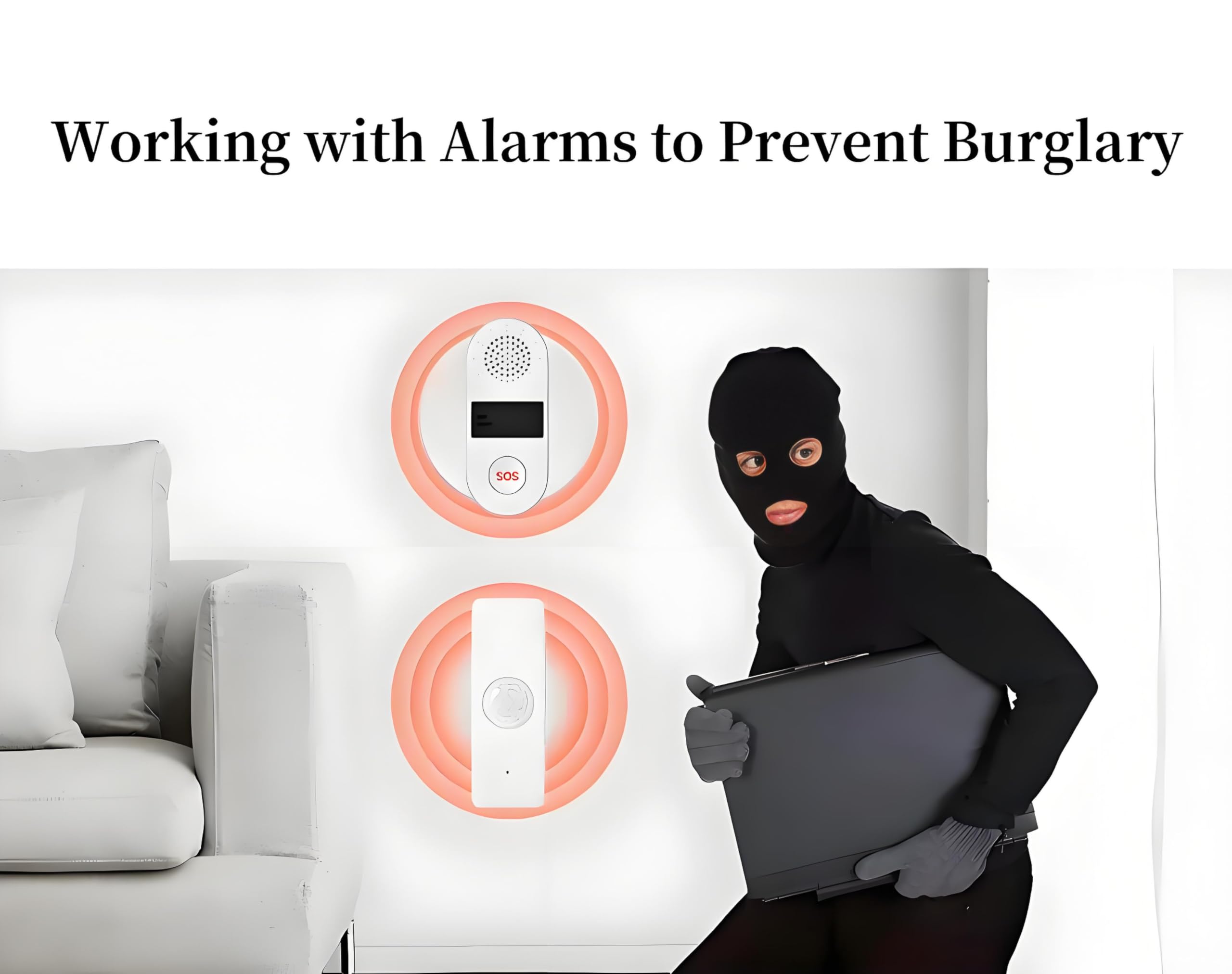 Lot de 3 détecteurs de mouvement grand angle 105° pour maison intelligente avec application Tuya Alexa Intégration WiFi Fonctionnement à piles Intérieur extérieur