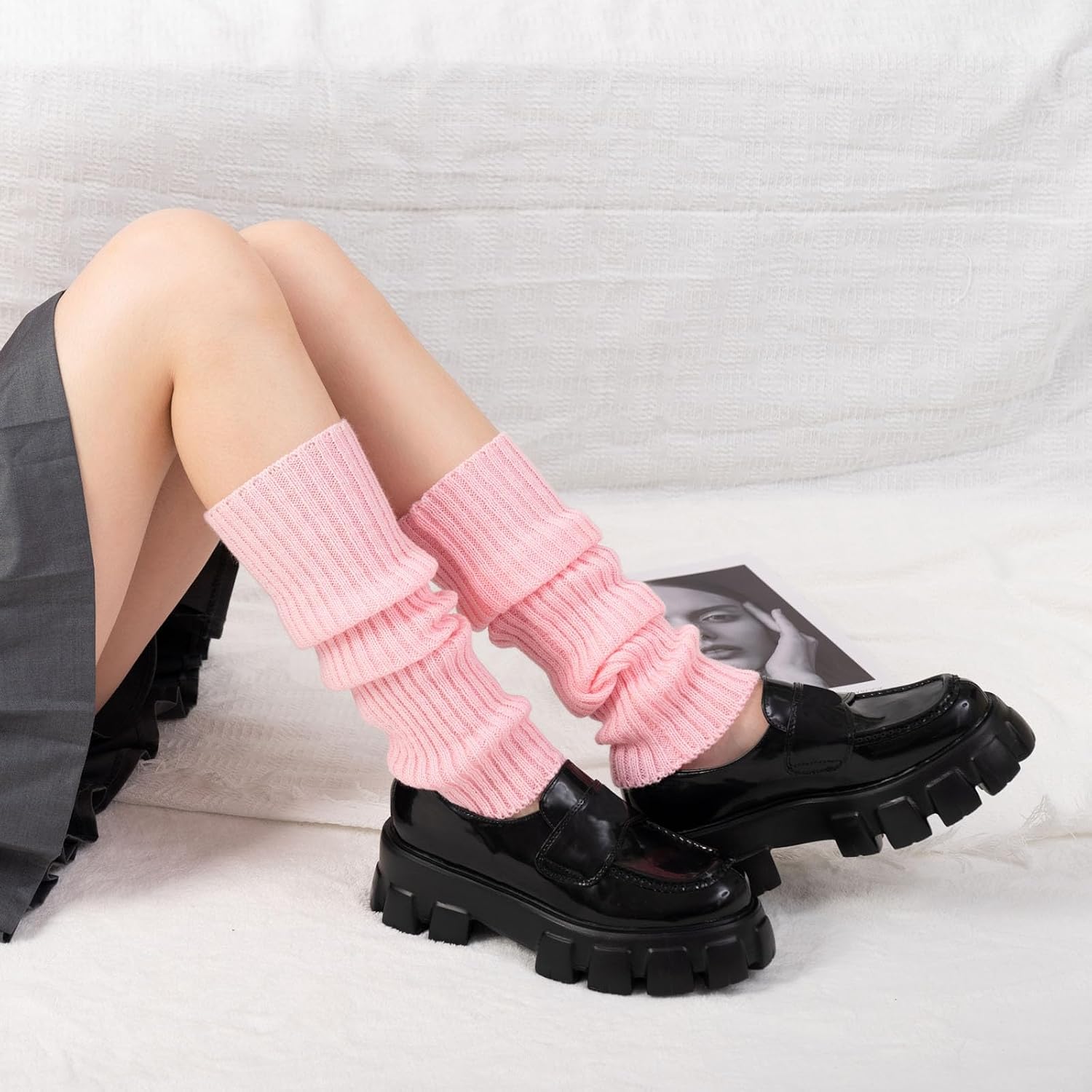 Leg Warmers for Women Knitted Stirrup Leg Warmers for women Winter Extra Soft long leg warmers for Yoga Dance