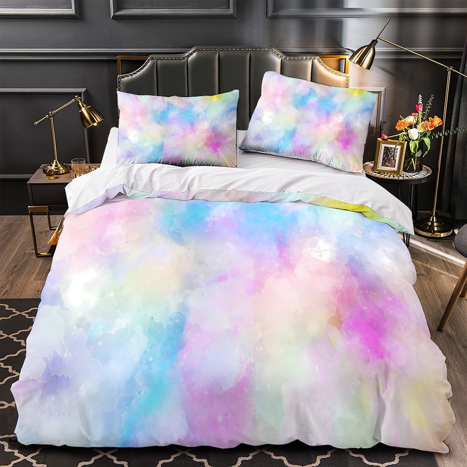 Housse de couette sans repassage Paris 3D microfibre anti-acarien
